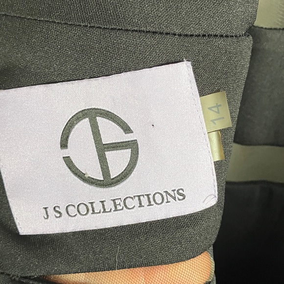 JS Collections Black Gown size 14 black maxi dress prom wedding evening - Picture 8 of 9